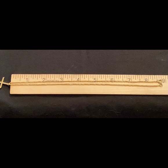 Gold Tone Cross with 18 Inch Chain - Picture 3 of 3